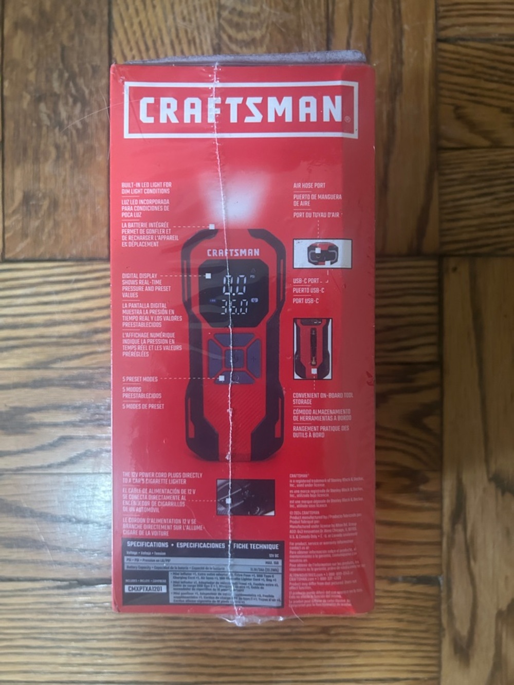Craftsman Red and Black Portable Tire Inflator - 150 PSI NWT - Picture 4 of 5